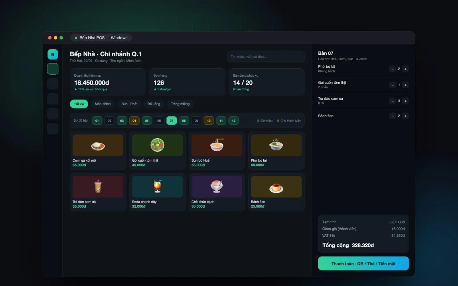 Bếp Nhà POS — Phần mềm desktop
